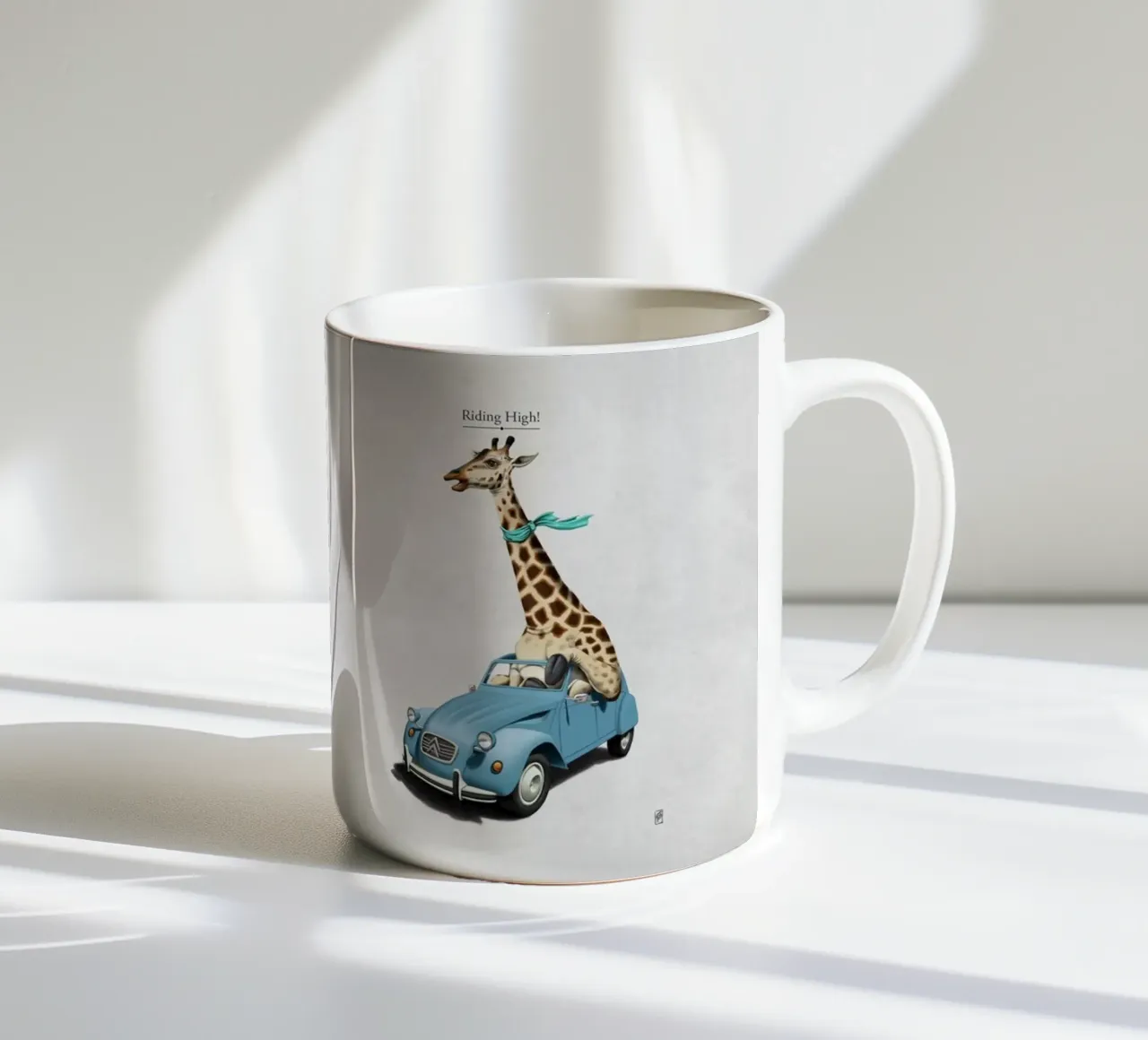 Riding High (Titled) tazza in ceramica da Rob Art | Illustration
