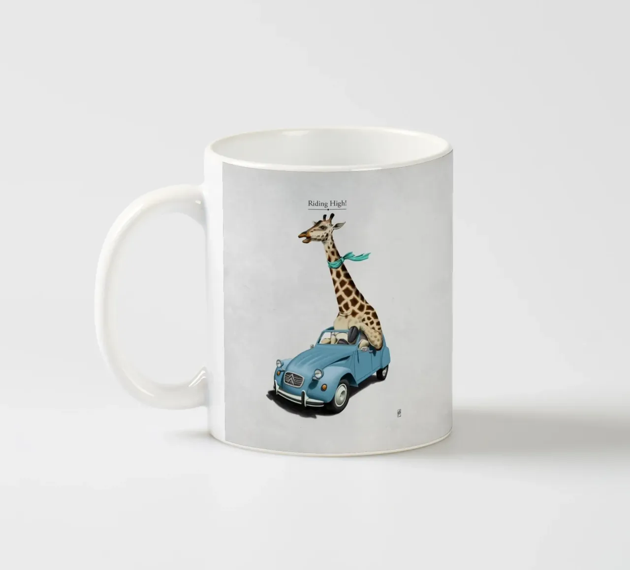 Riding High (Titled) tazza in ceramica da Rob Art | Illustration