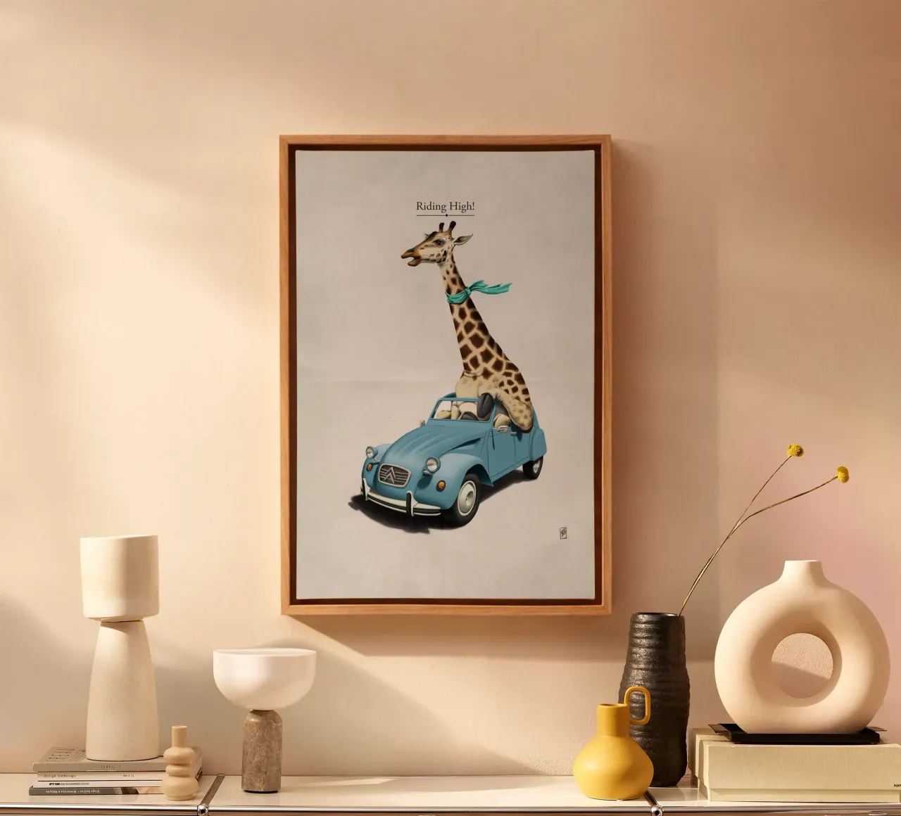 Riding High (Titled) tela con Cornice a cassetta da Rob Art | Illustration