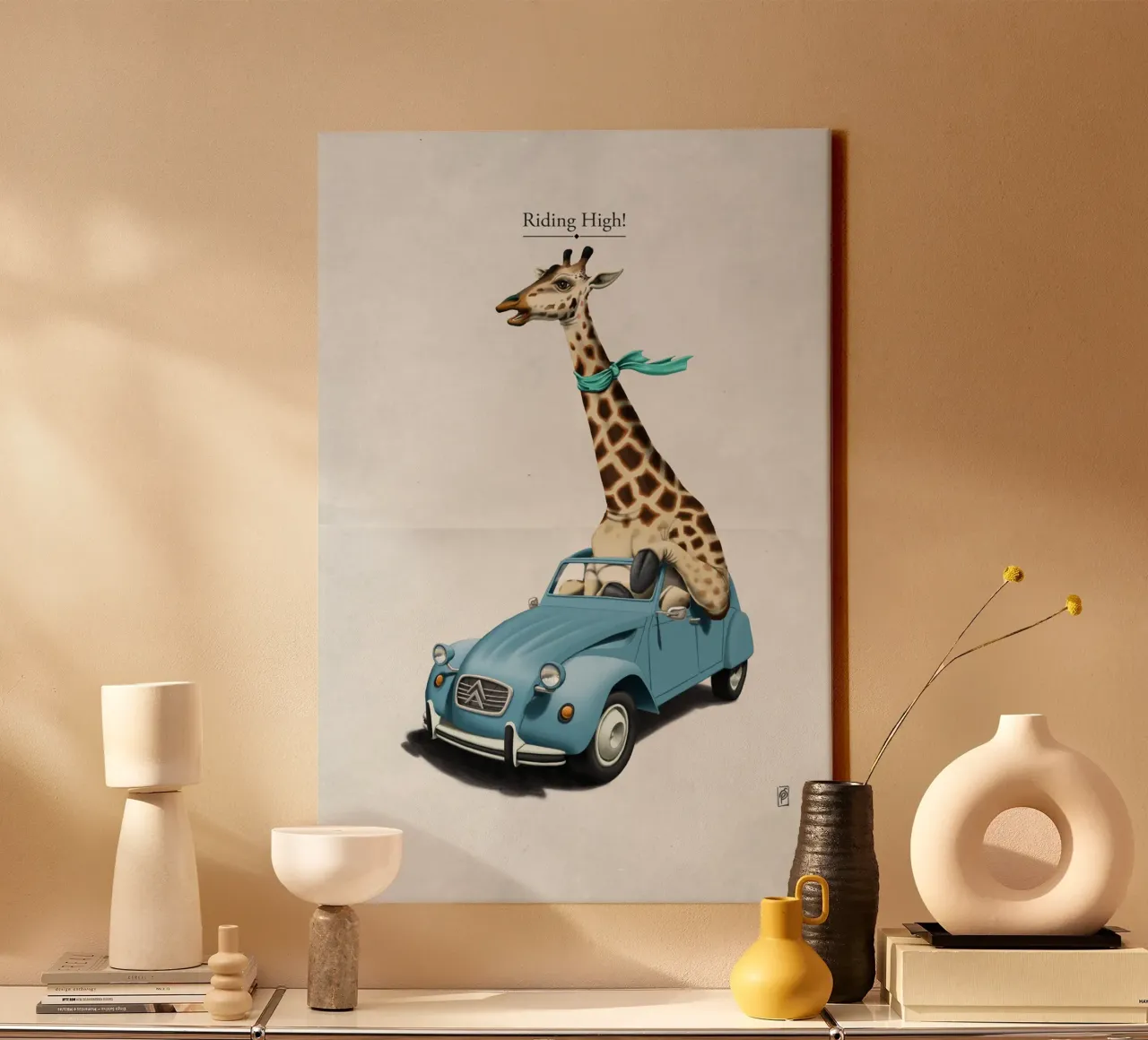 Riding High (Titled) tela con Cornice a cassetta da Rob Art | Illustration