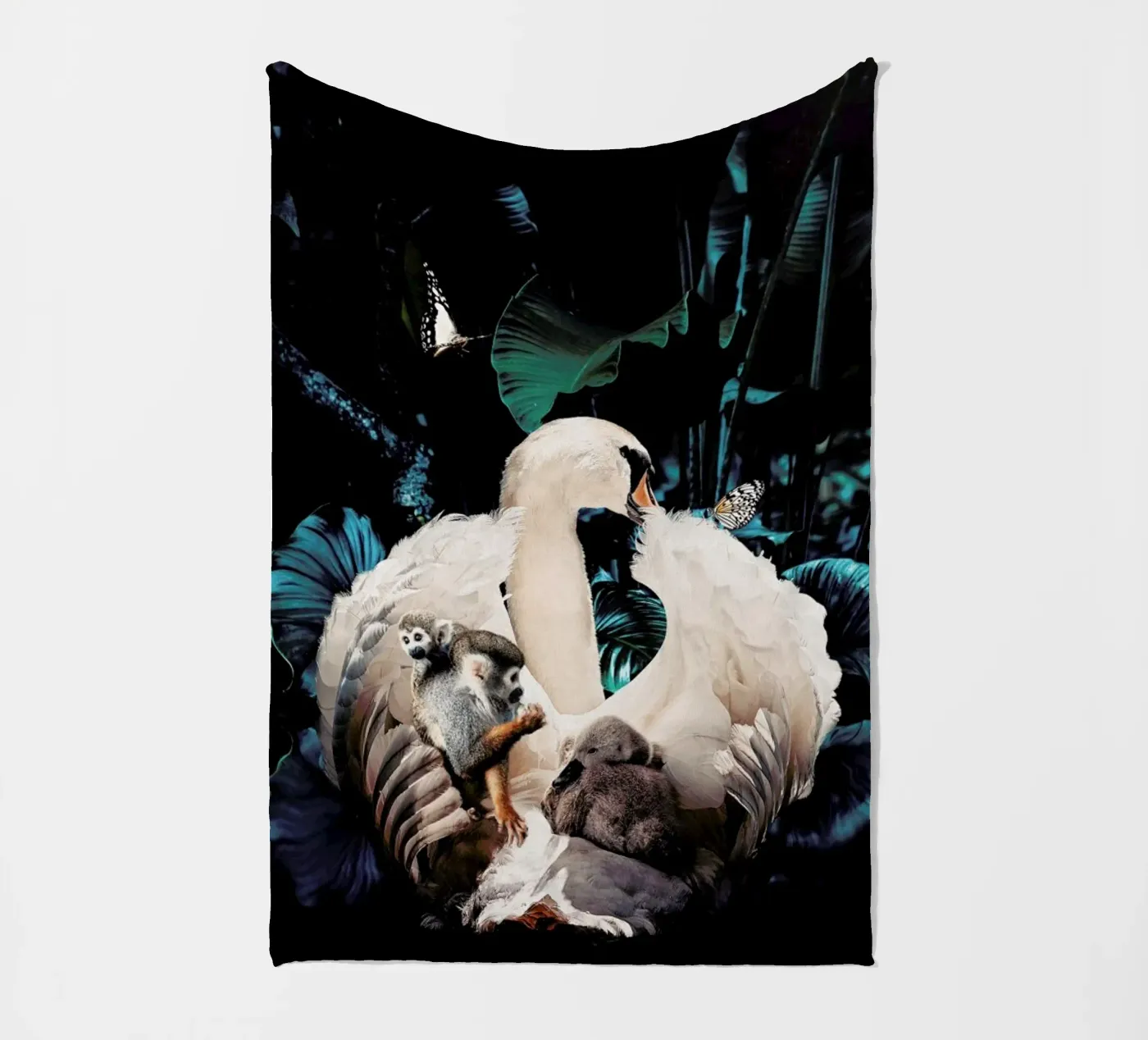 Swan Fleecedecke von Wouter Rikken