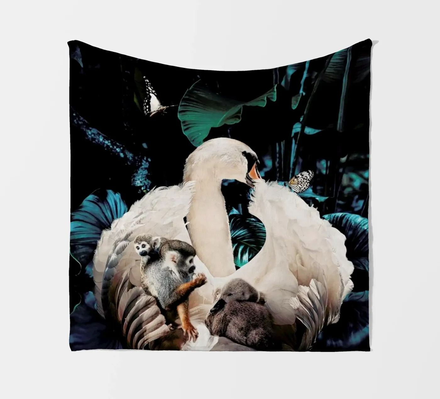 Swan Fleecedecke von Wouter Rikken
