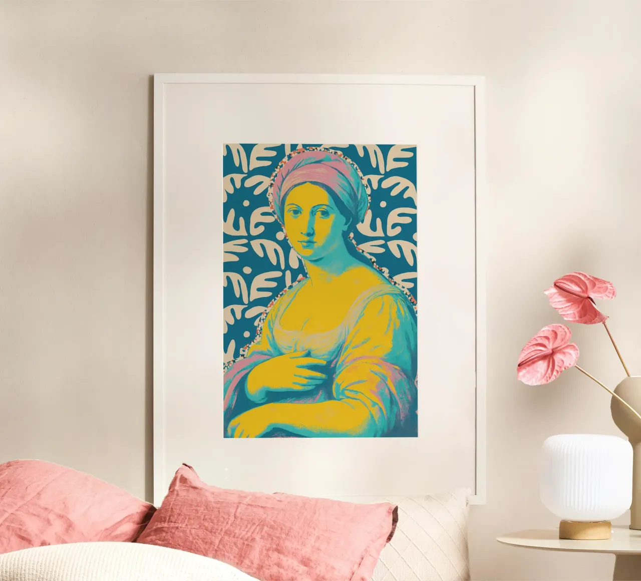 Shy Muse (Neon Masters Series) poster con telaio in legno da treechild