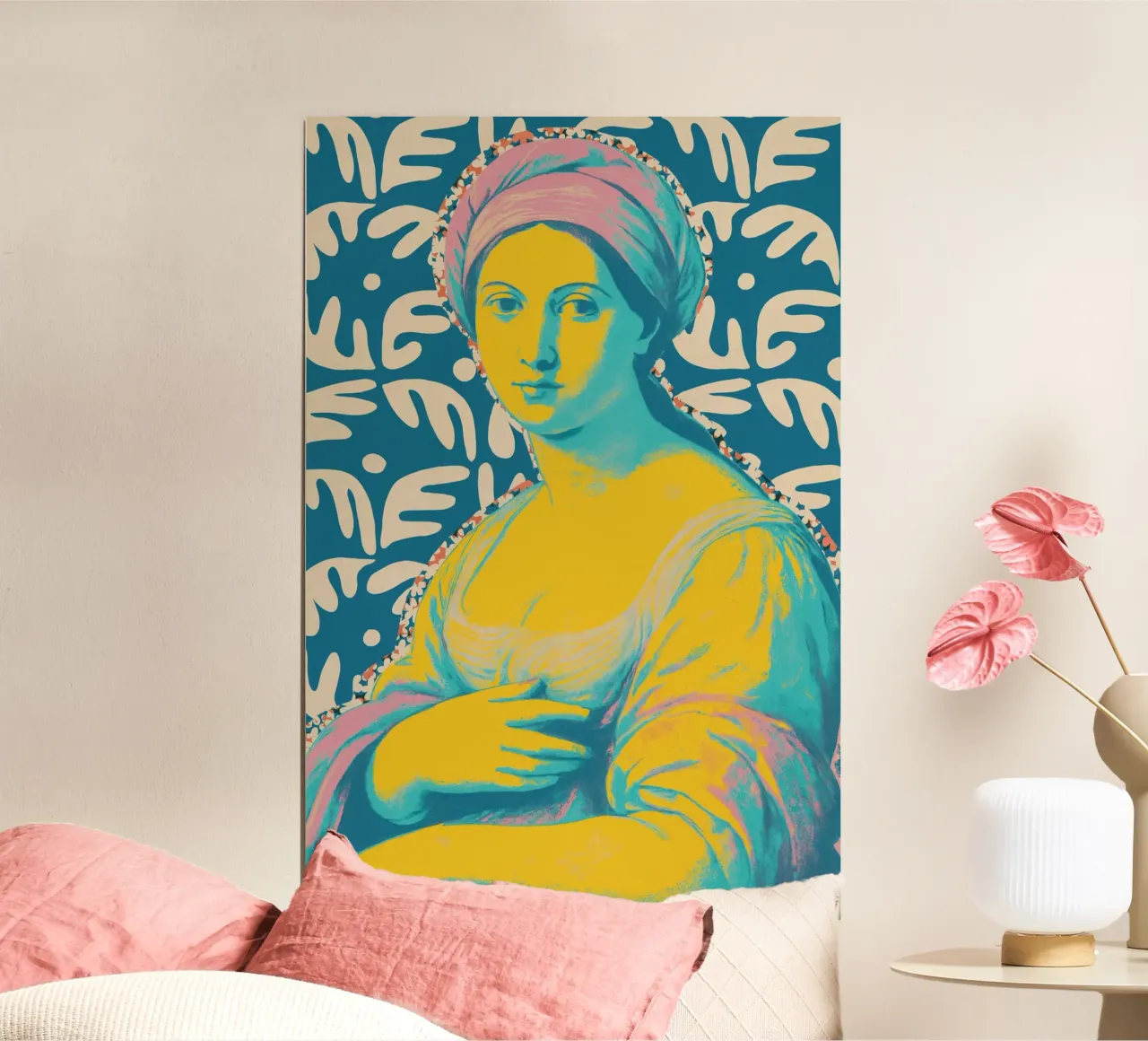 Shy Muse (Neon Masters Series) poster con telaio in legno da treechild