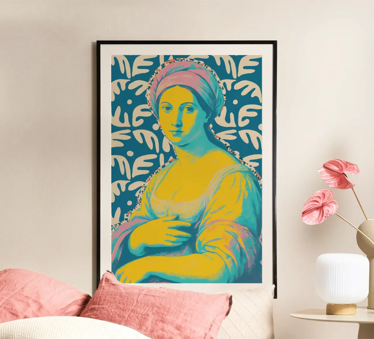 Shy Muse (Neon Masters Series) poster con telaio in legno da treechild
