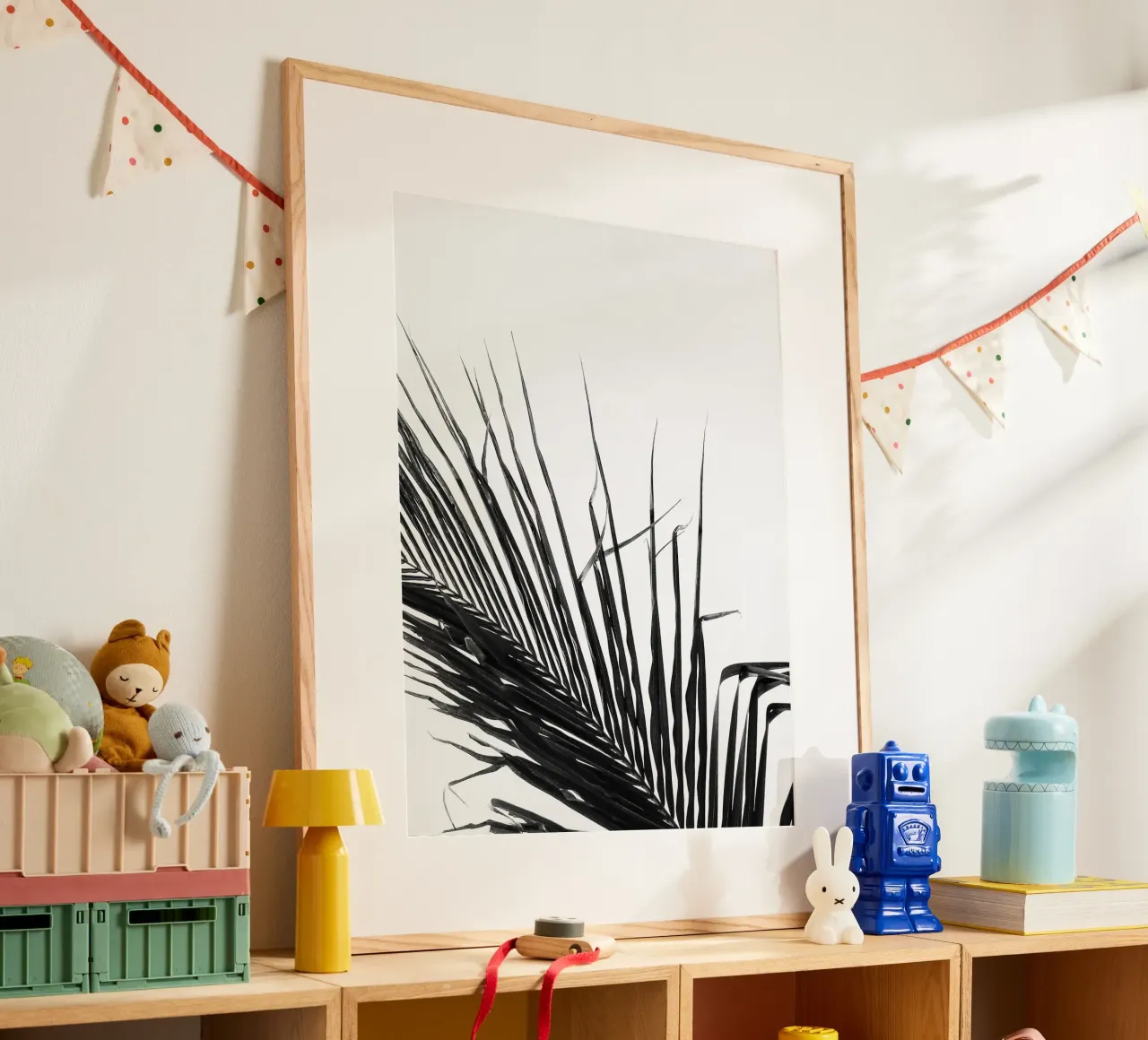 Frond poster with wooden frame by PhotoVibe Decor