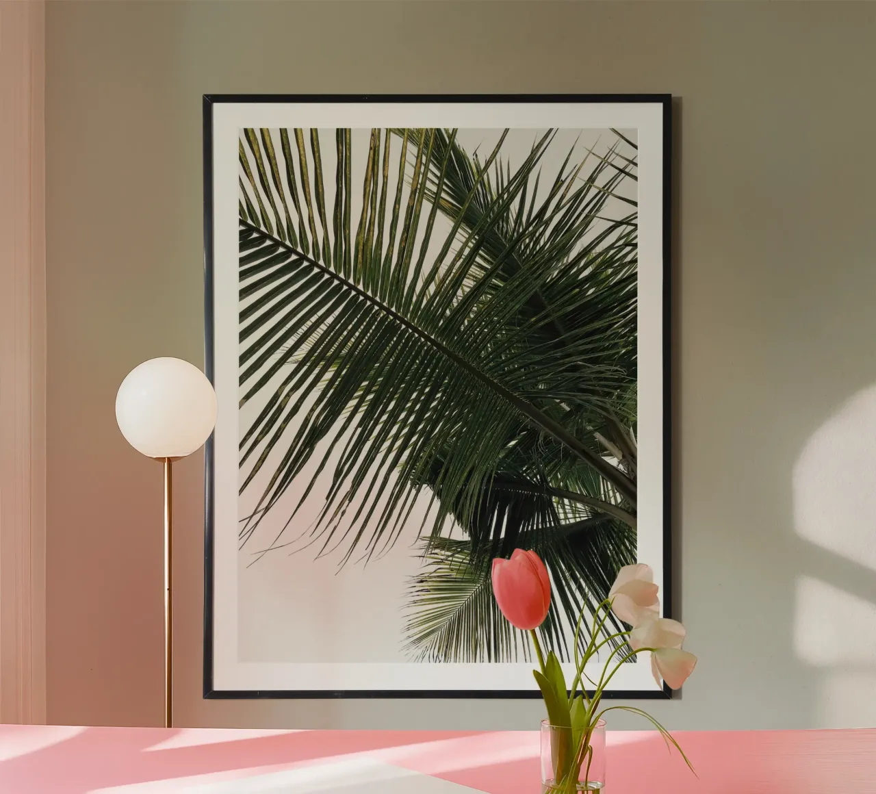 Frond poster with wooden frame by PhotoVibe Decor
