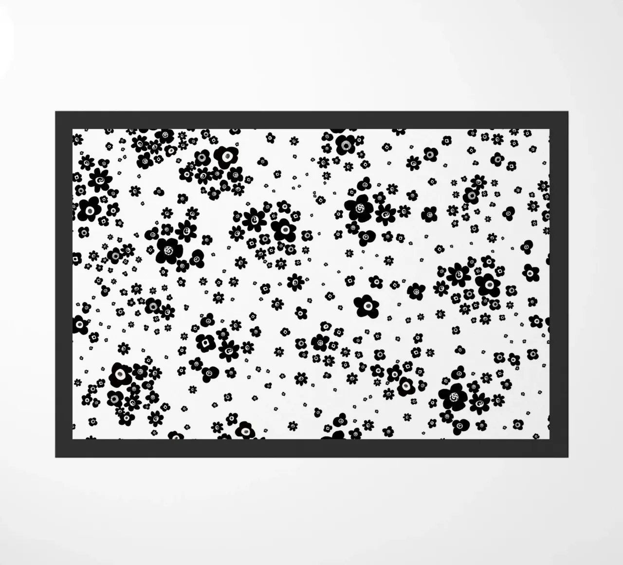 Fiori in bianco e nero zerbino da gulsengunel