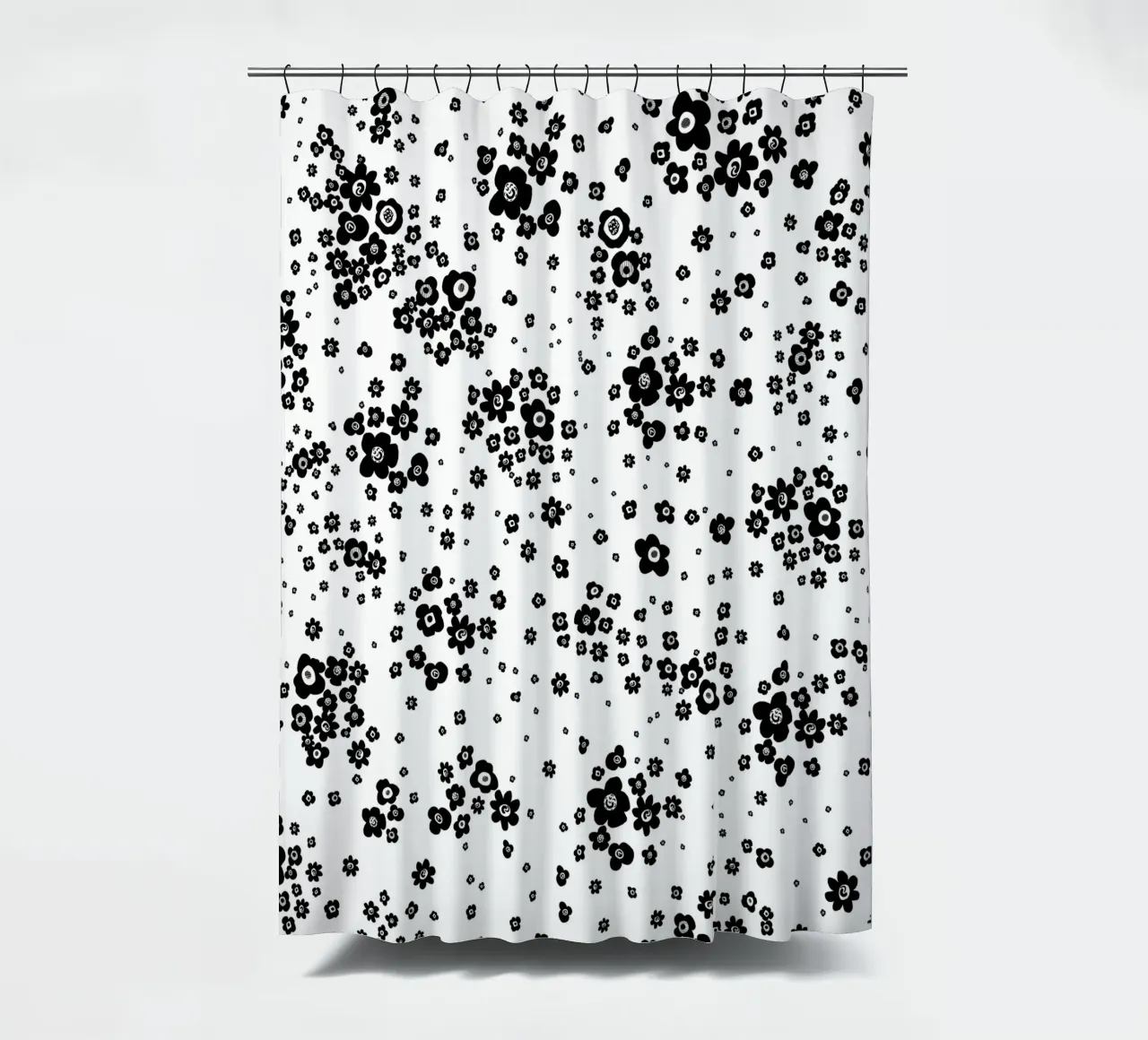 Fiori in bianco e nero tenda da doccia da gulsengunel