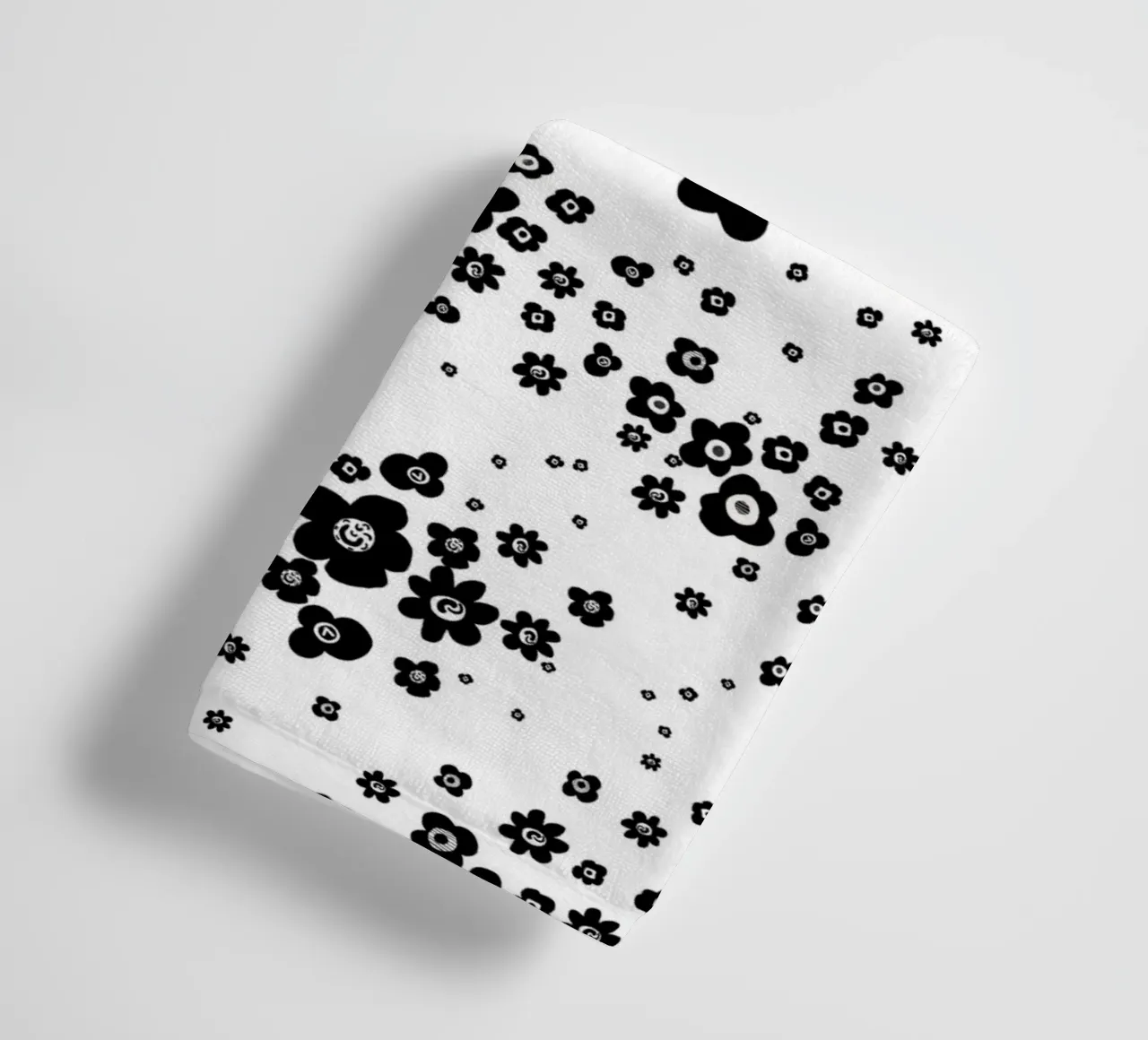 Fiori in bianco e nero asciugamano da bagno da gulsengunel