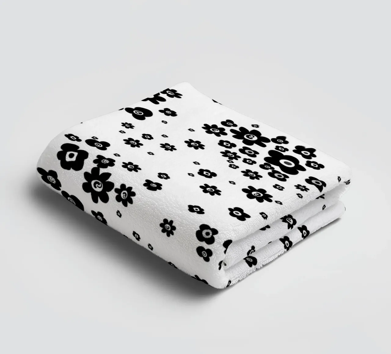 Fiori in bianco e nero asciugamano da bagno da gulsengunel