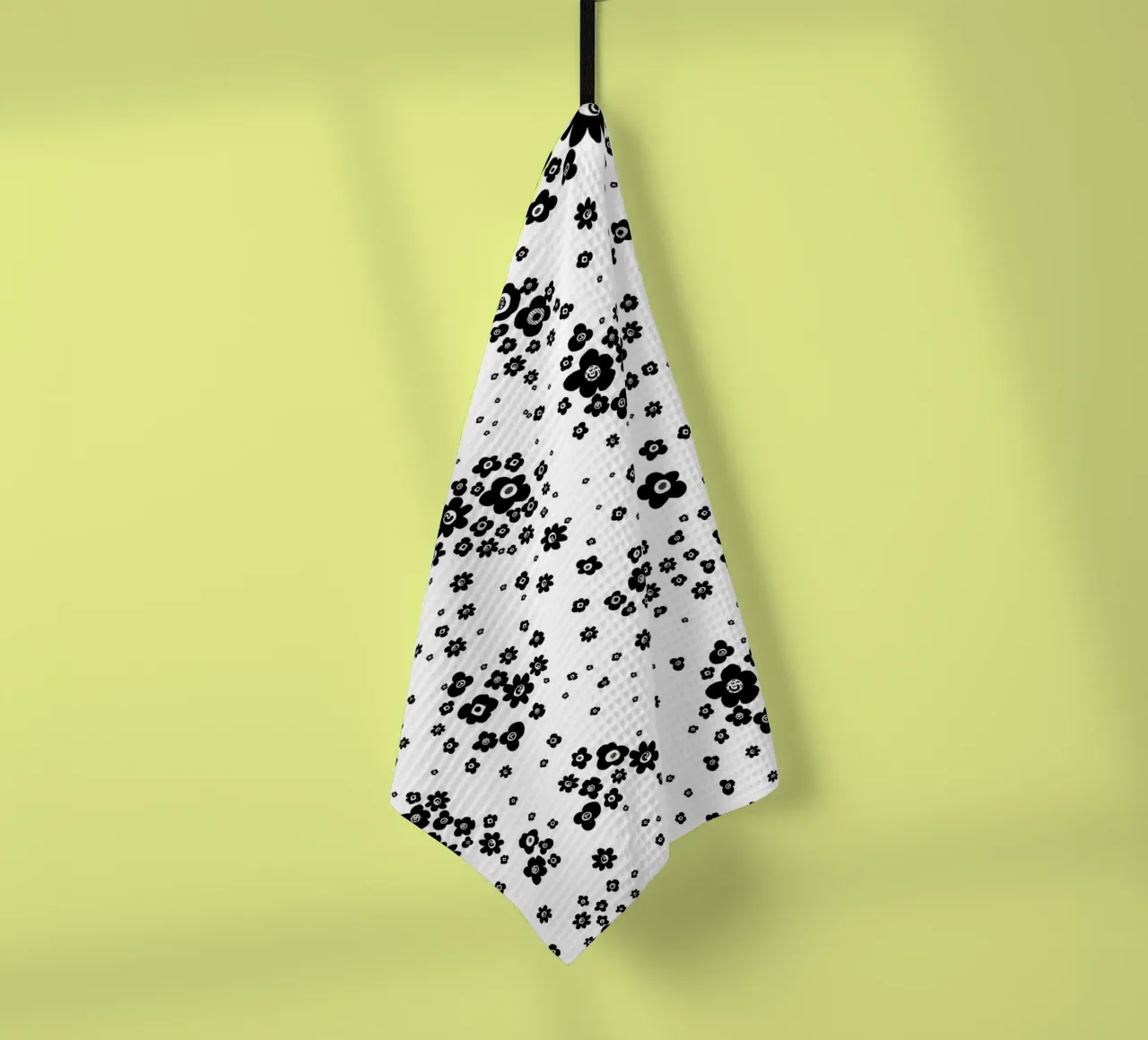Fiori in bianco e nero canovaccio da cucina da gulsengunel