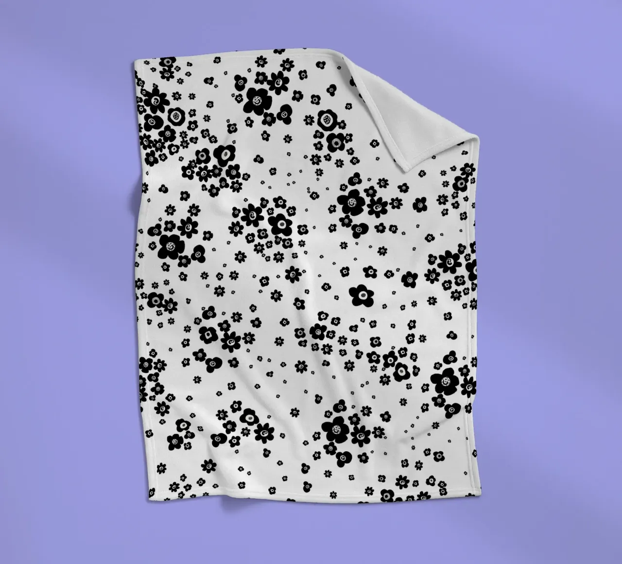 Fiori in bianco e nero coperta in pile da gulsengunel