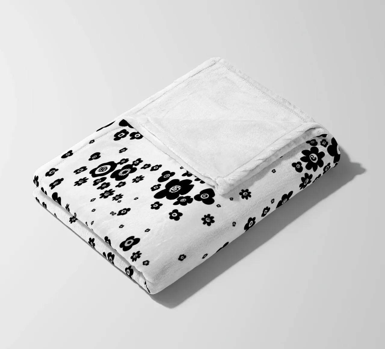 Fiori in bianco e nero coperta in pile da gulsengunel