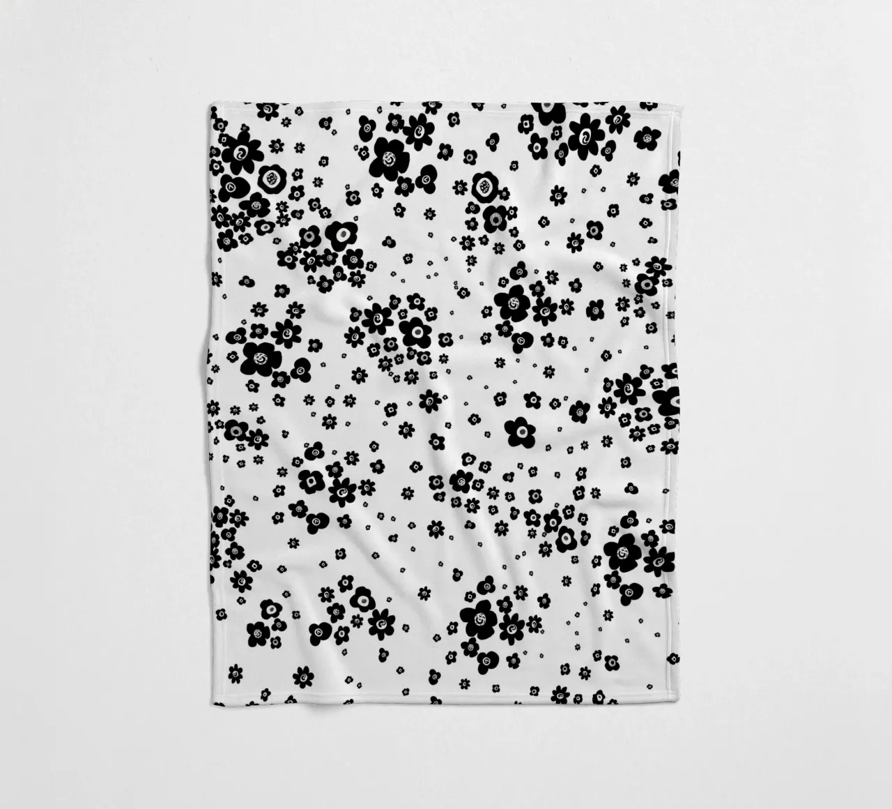 Fiori in bianco e nero coperta in pile da gulsengunel