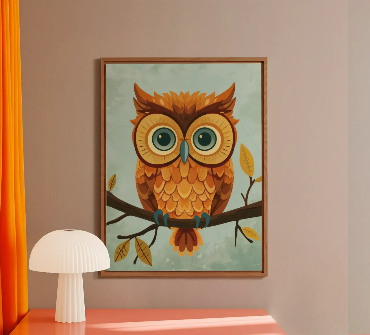 Un timido cucciolo di gufo: pronto per l'avventura alluminio dibond da DesignDoodle
