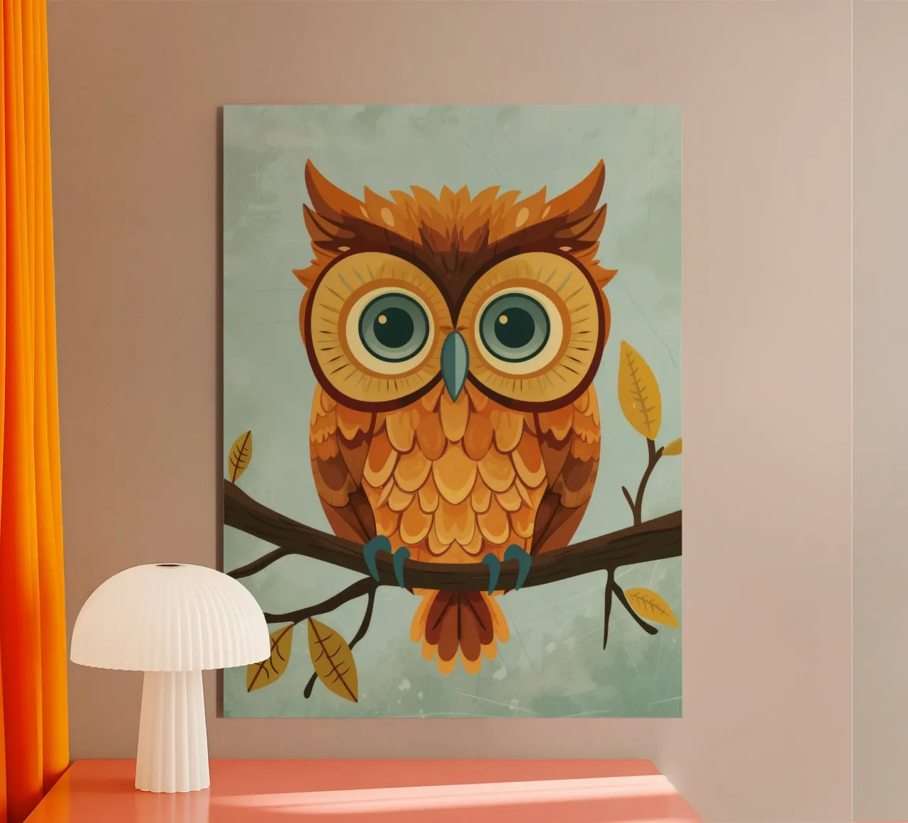 Un timido cucciolo di gufo: pronto per l'avventura alluminio dibond da DesignDoodle