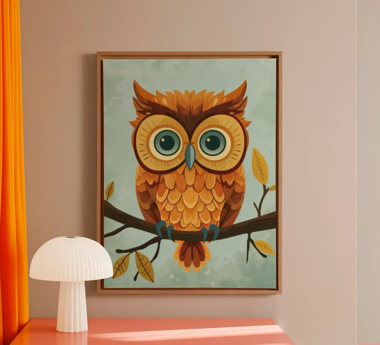 Un timido cucciolo di gufo: pronto per l'avventura tela con Cornice a cassetta da DesignDoodle