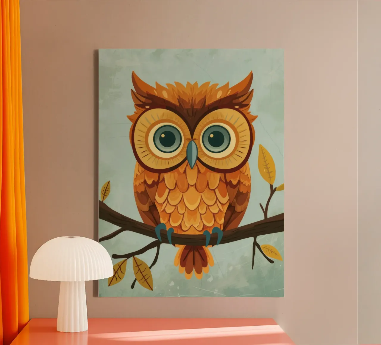 Un timido cucciolo di gufo: pronto per l'avventura tela con Cornice a cassetta da DesignDoodle