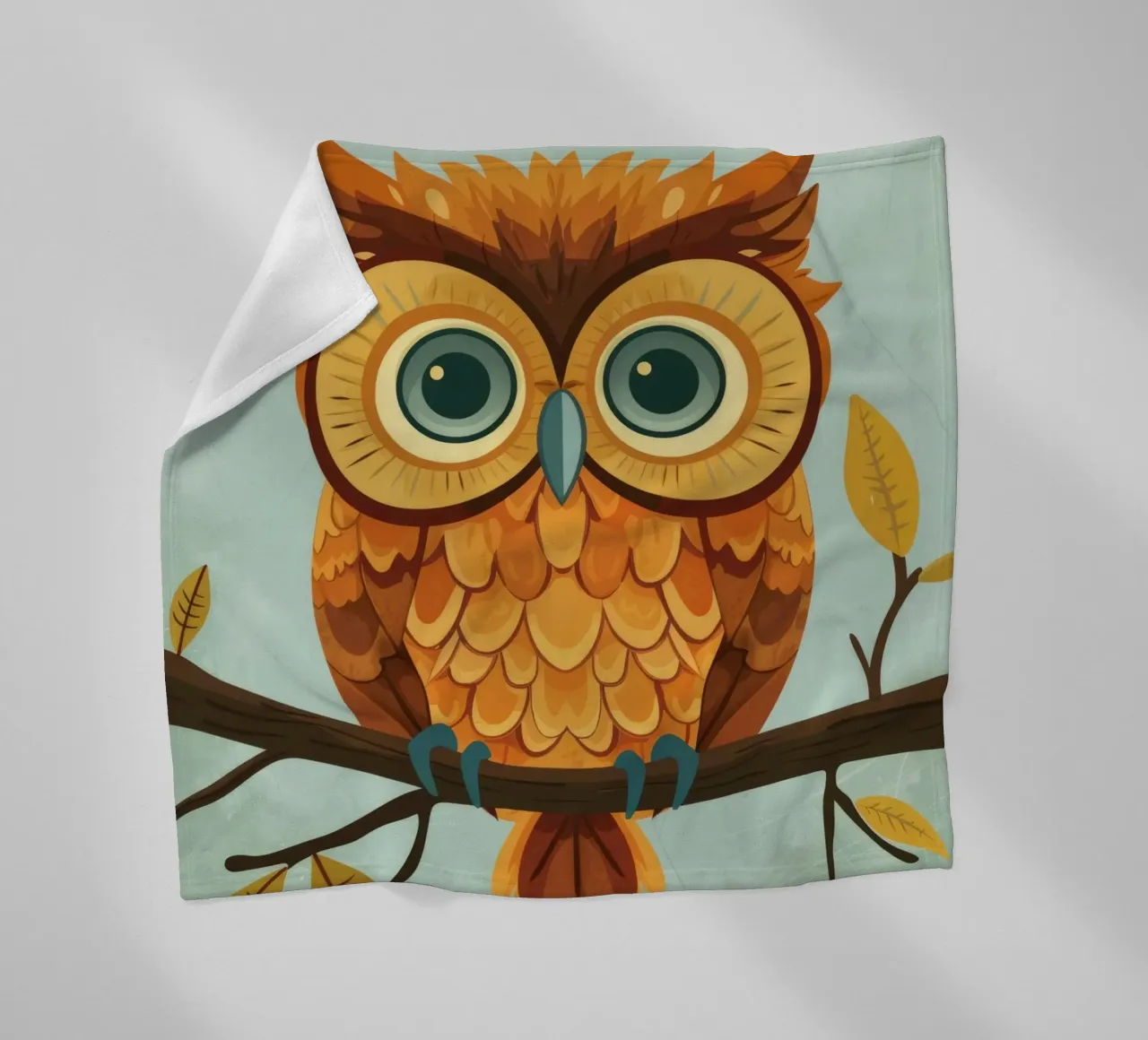 Un timido cucciolo di gufo: pronto per l'avventura coperta in pile da DesignDoodle