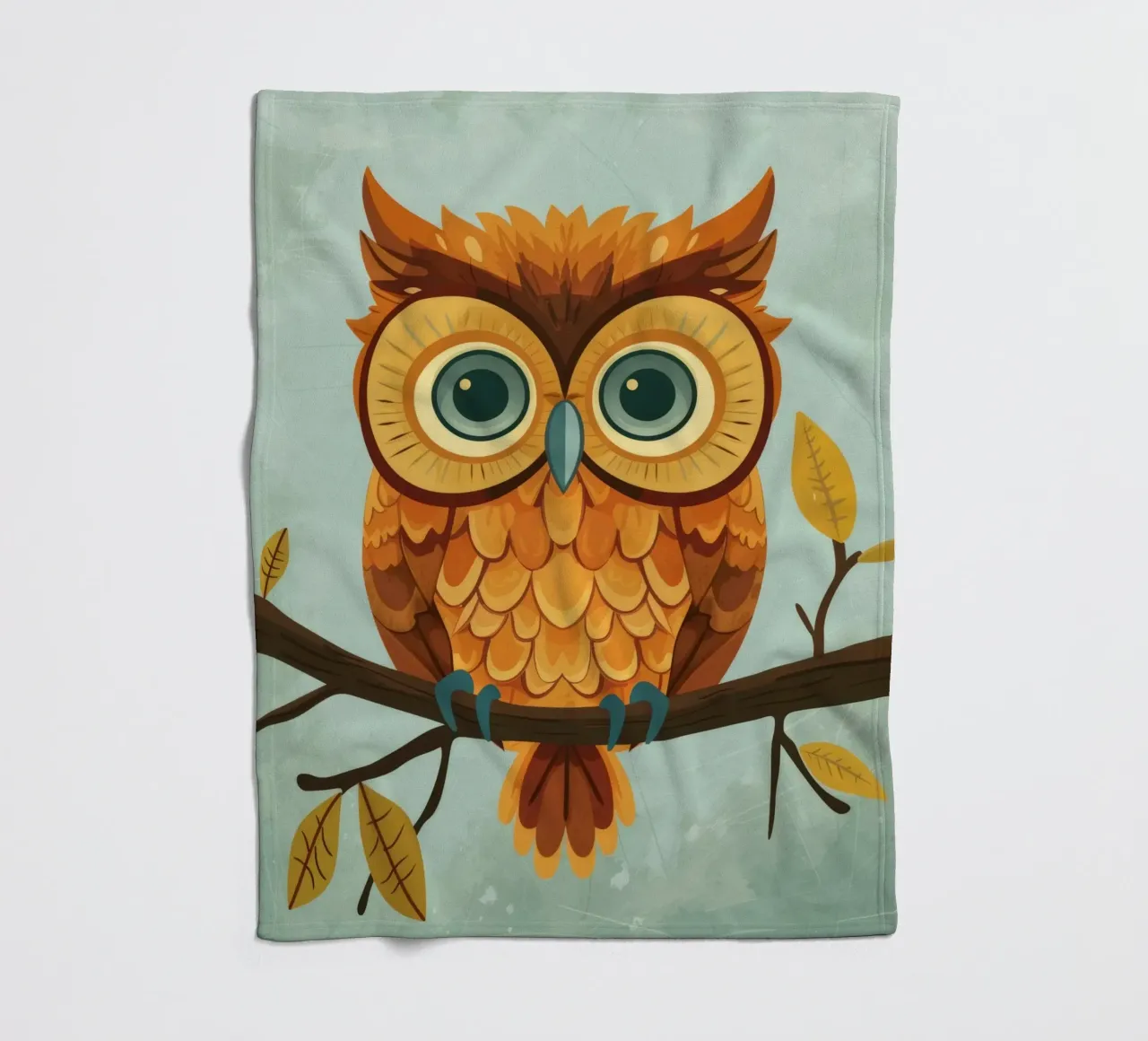 Un timido cucciolo di gufo: pronto per l'avventura coperta in pile da DesignDoodle