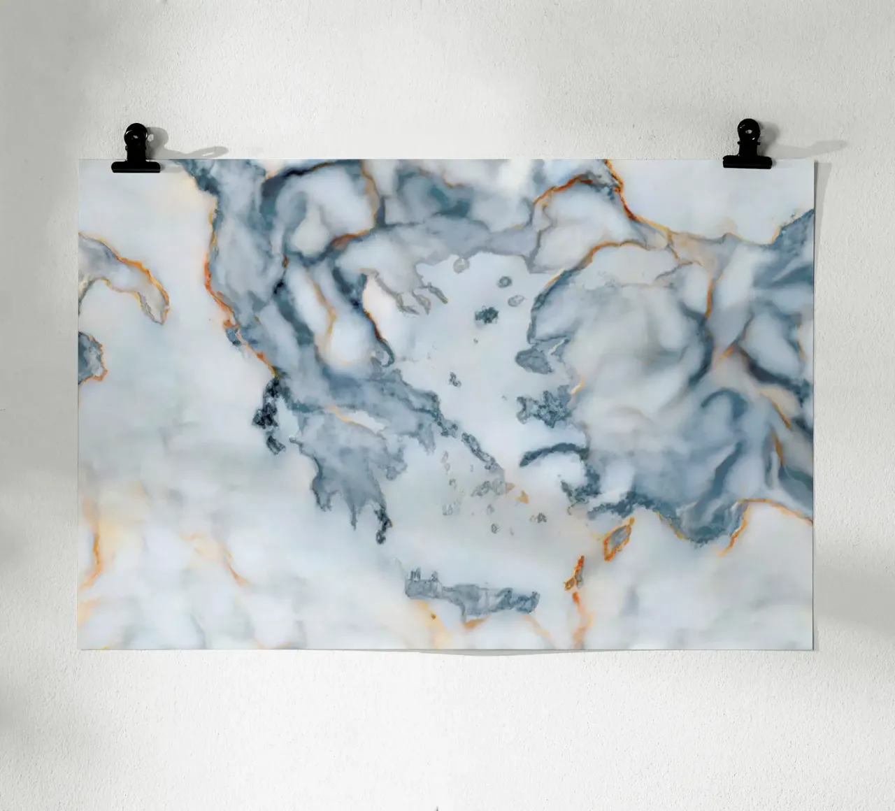 Greece Marble Map poster con telaio in plastica da Octavian