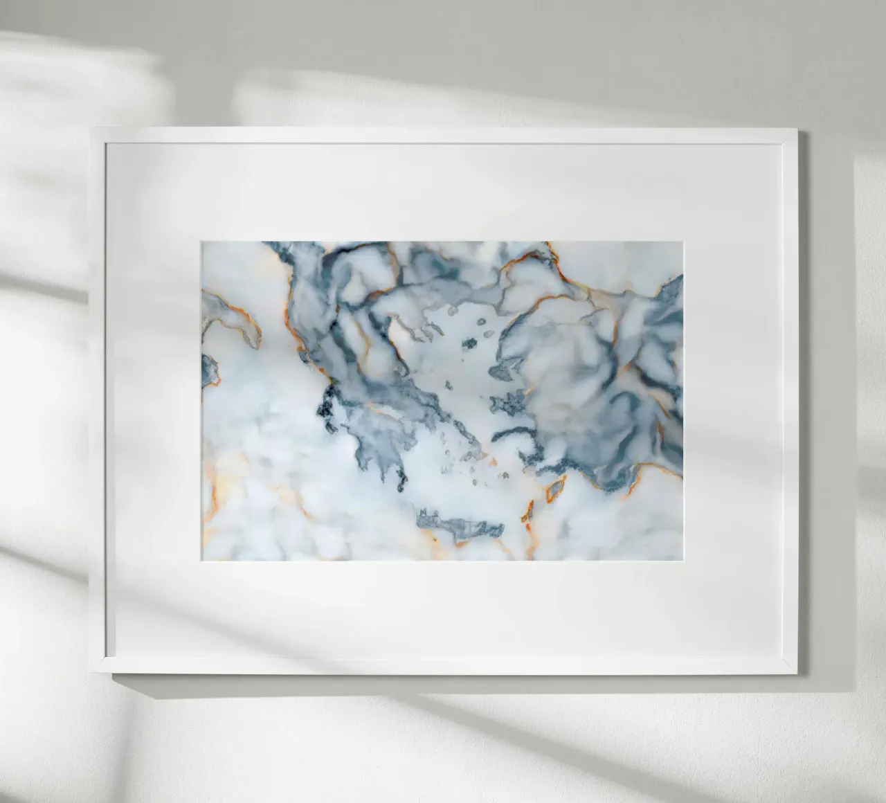 Greece Marble Map poster con telaio in plastica da Octavian
