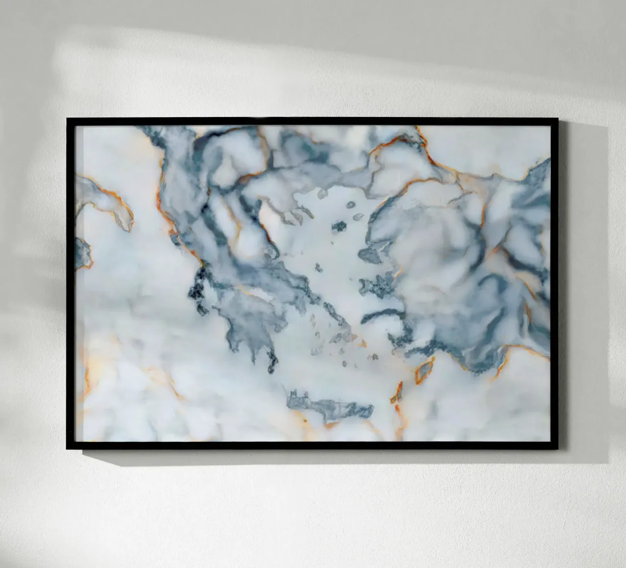 Greece Marble Map poster con telaio in plastica da Octavian