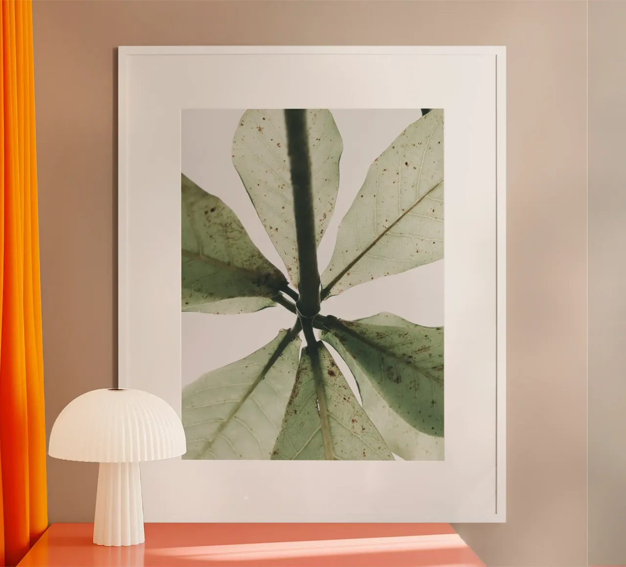Frond poster with wooden frame by PhotoVibe Decor