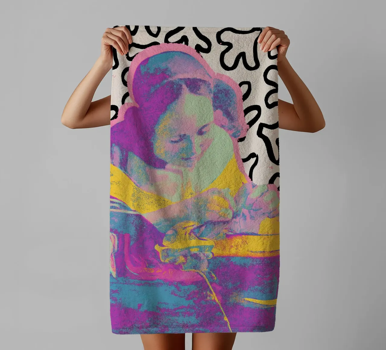 Lady Of The Needle (Neon Maters Series) asciugamano da bagno da treechild