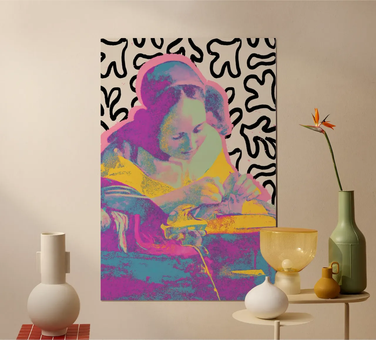 Lady Of The Needle (Neon Maters Series) poster con telaio in plastica da treechild