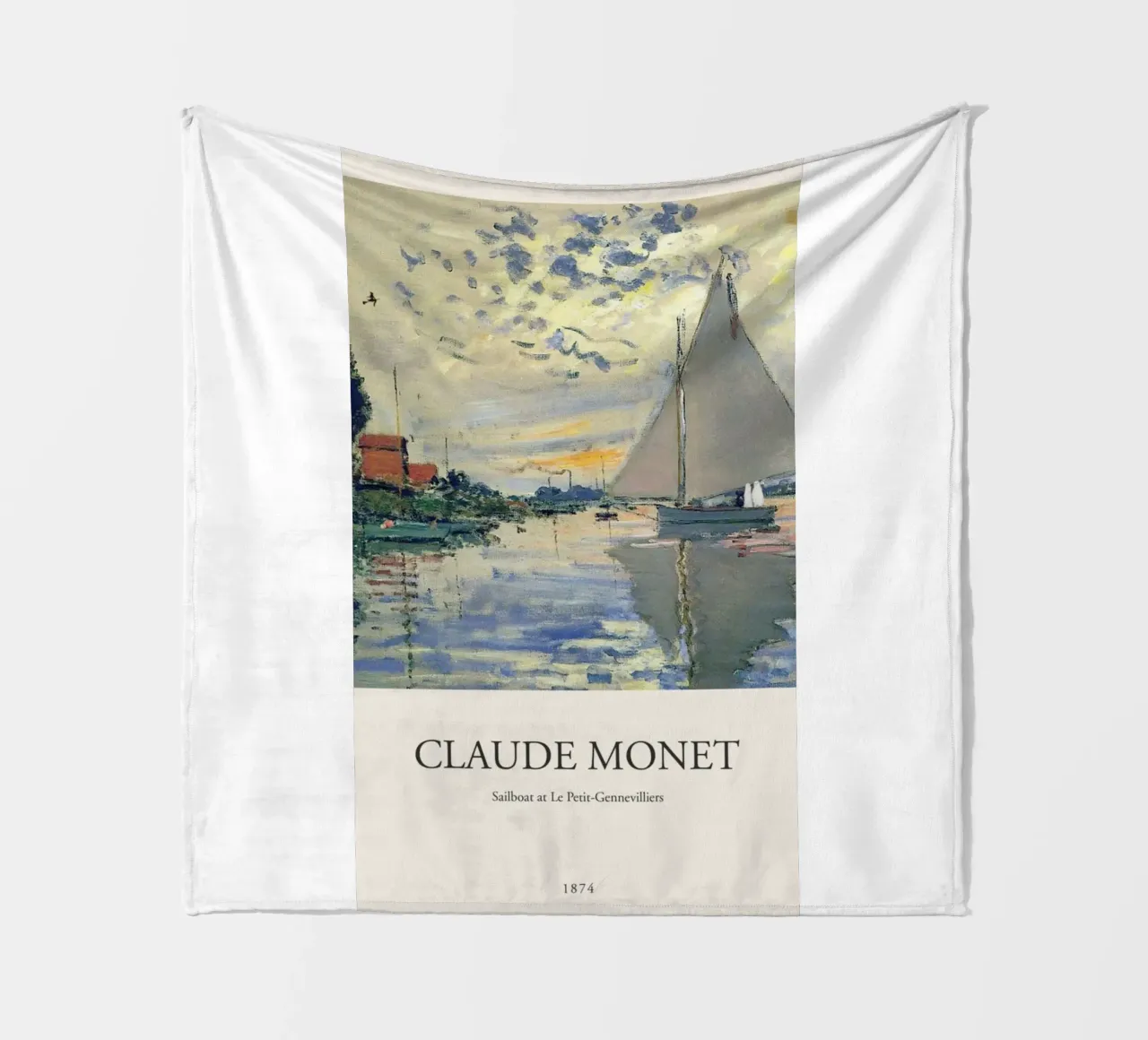 vue sur la mer avec voilier plaid polaire de SMG Store