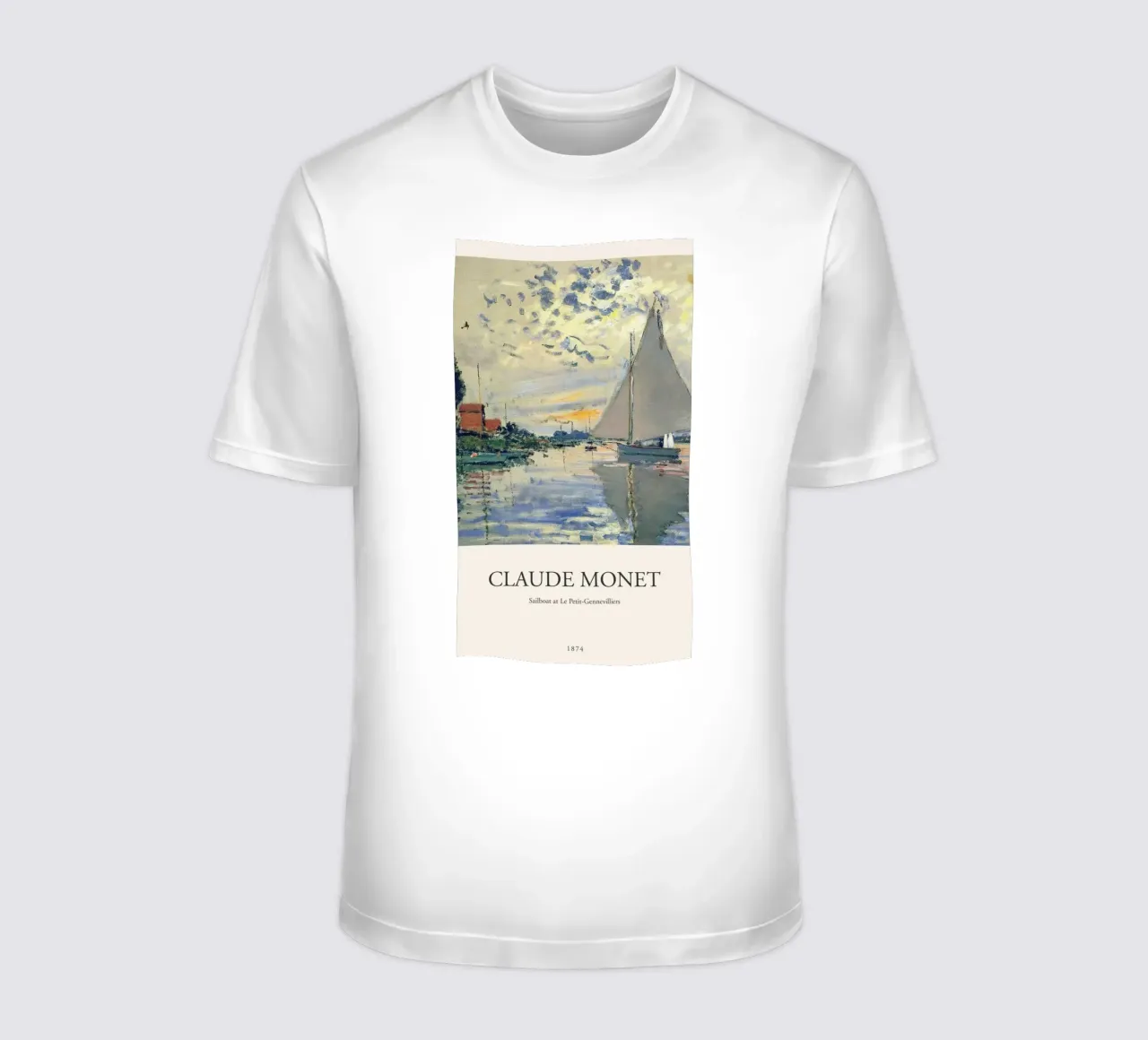 vue sur la mer avec voilier t-shirt de SMG Store