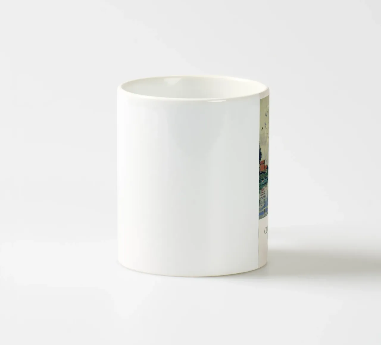 vista mare con barca a vela tazza in ceramica da SMG Store