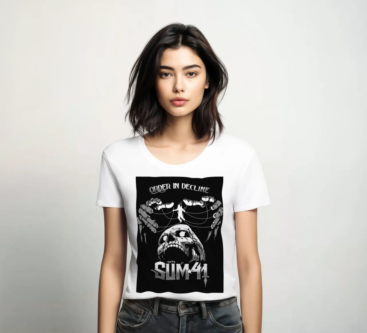 sum 41 band art women's fitted t-shirt by vanhesling
