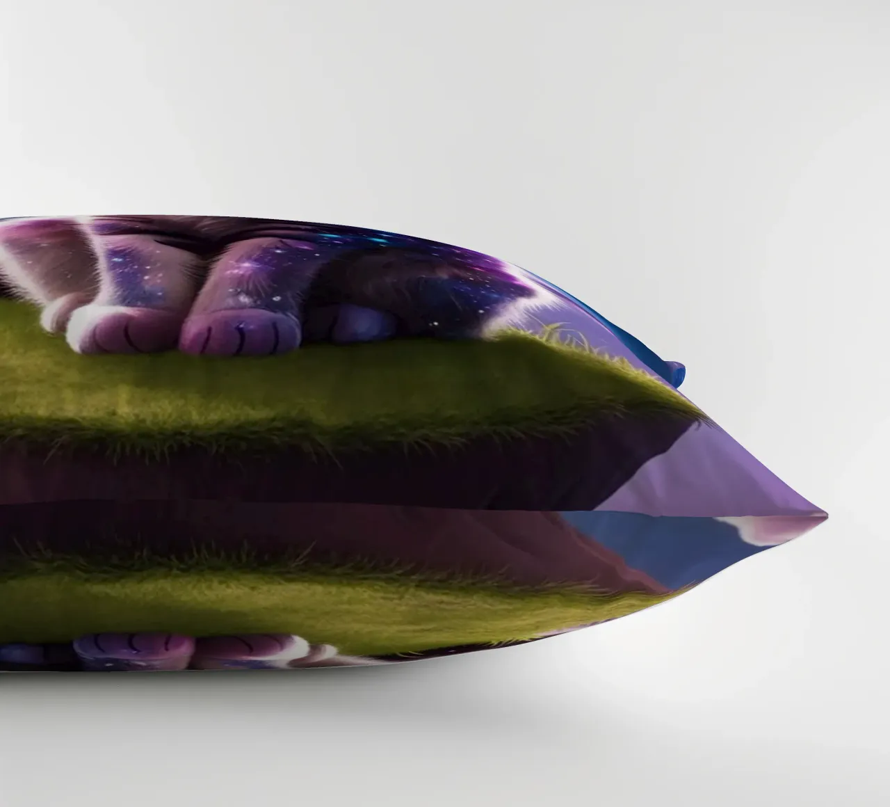 Galaxy Cat on a Floating Island decorative cushion by van hellen