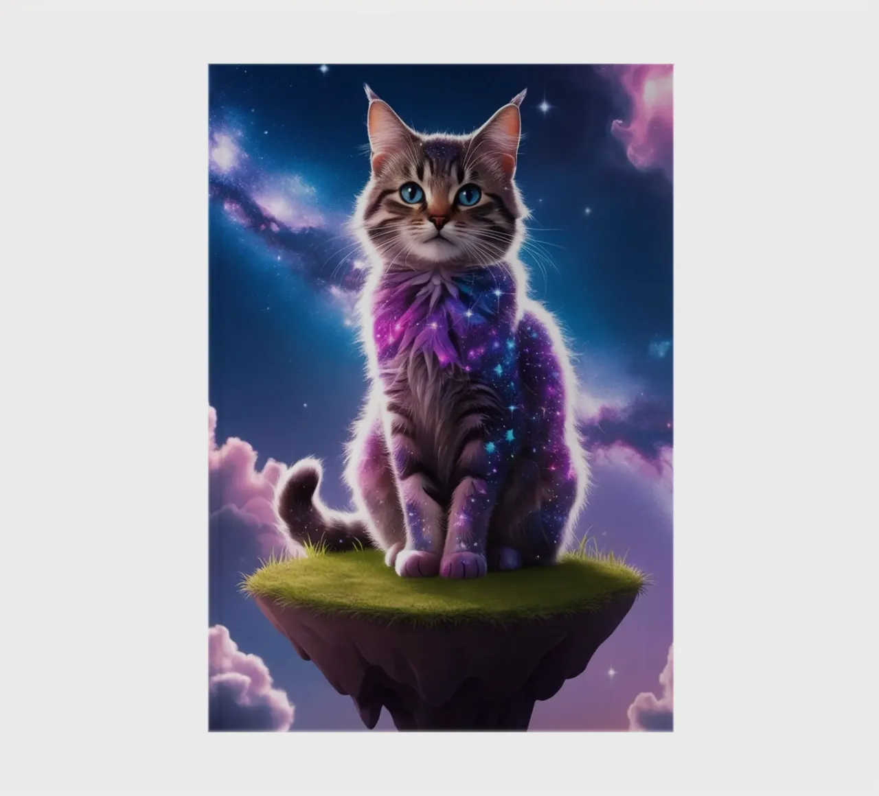Galaxy Cat on a Floating Island notebook by van hellen
