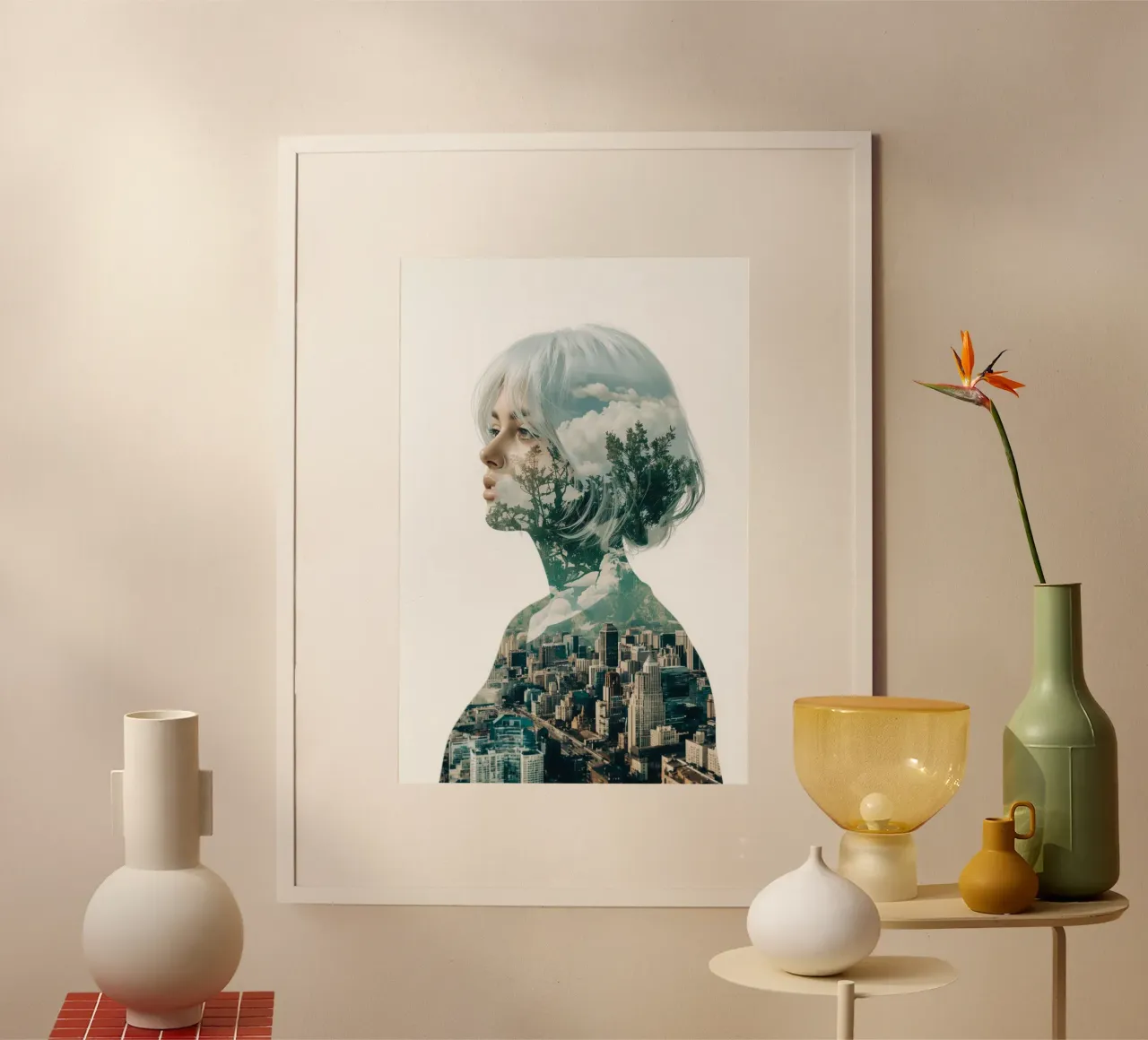 l'uomo e la natura poster con telaio in legno da van hellen