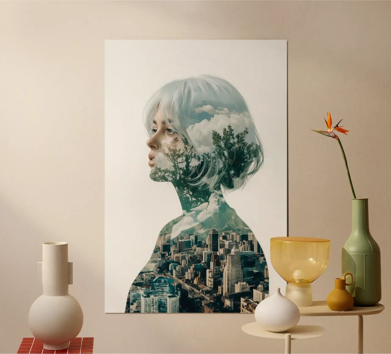 l'uomo e la natura poster con telaio in legno da van hellen