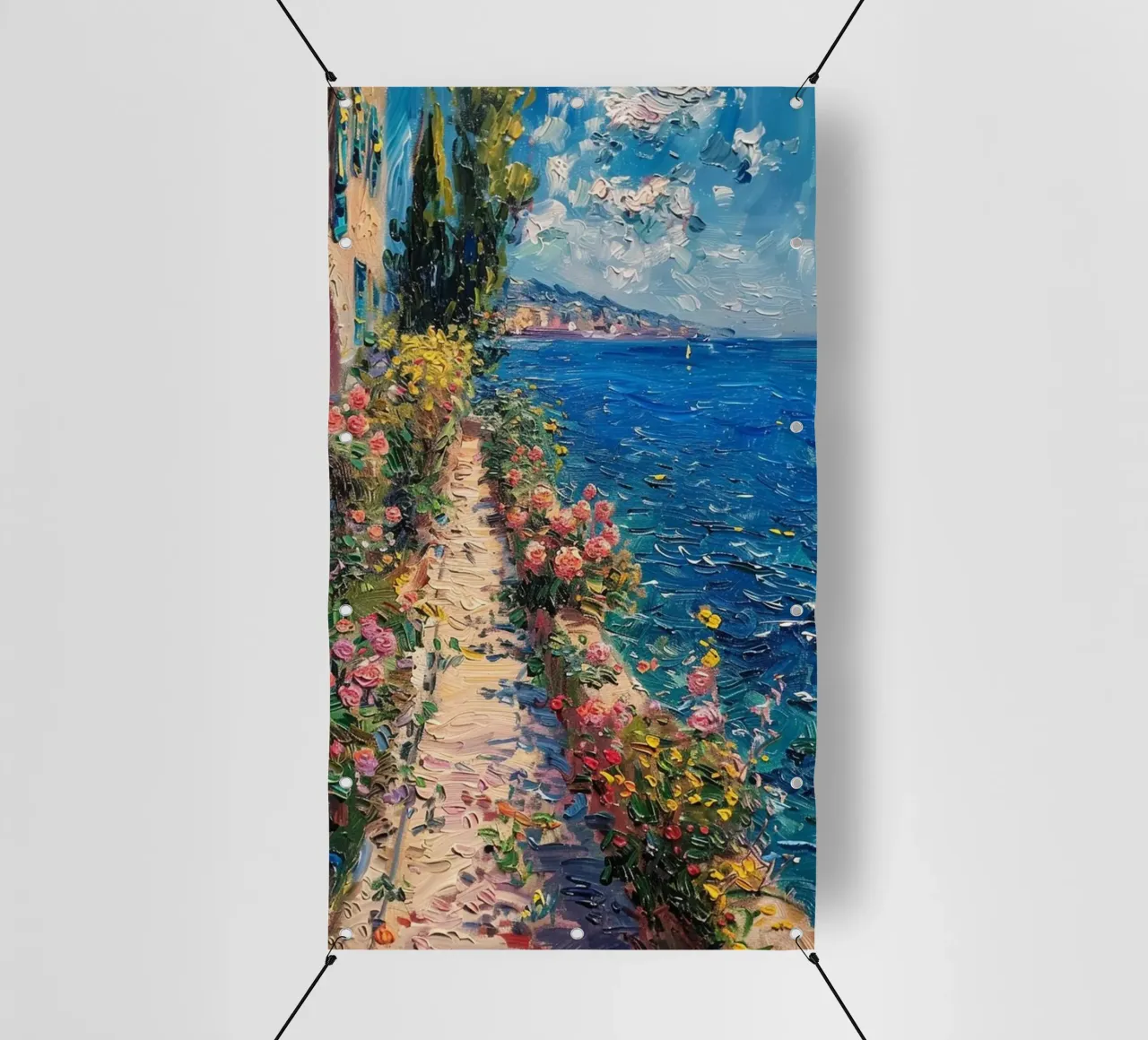 giardino fiorito sulla spiaggia telo in pvc da SMG Store