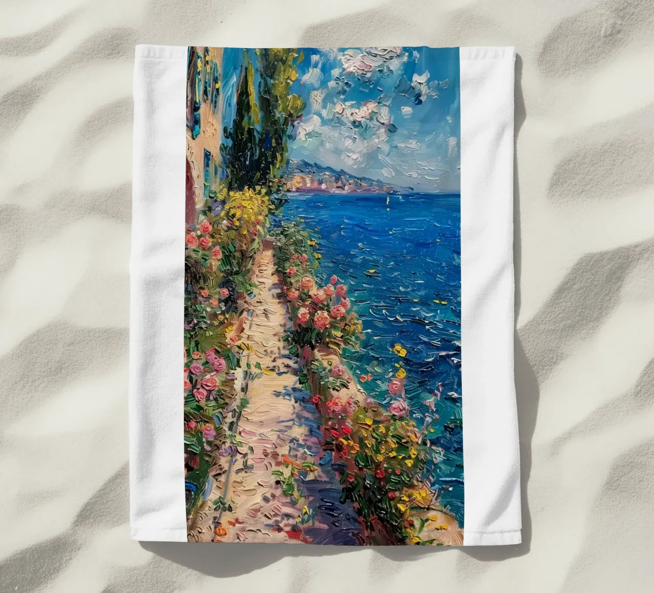 giardino fiorito sulla spiaggia telo mare da SMG Store