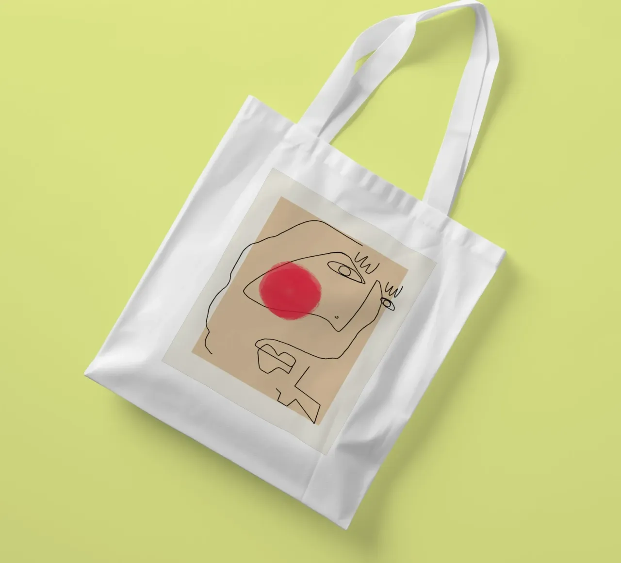 Espressione line art borsa in juta da Little Dean