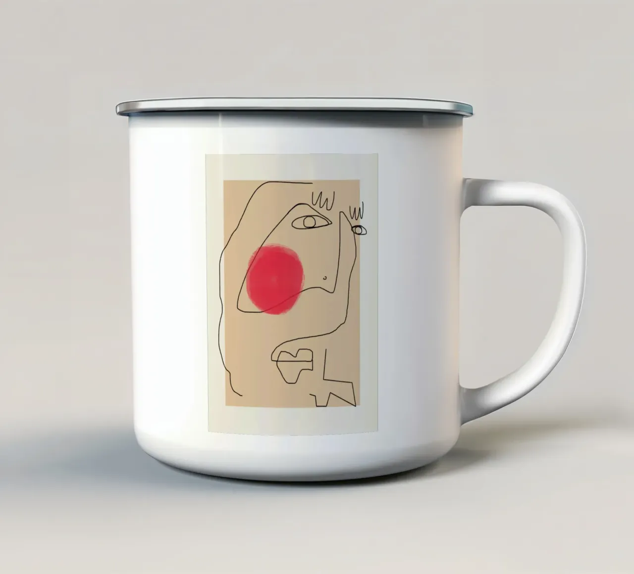 Espressione line art tazza in smalto da Little Dean
