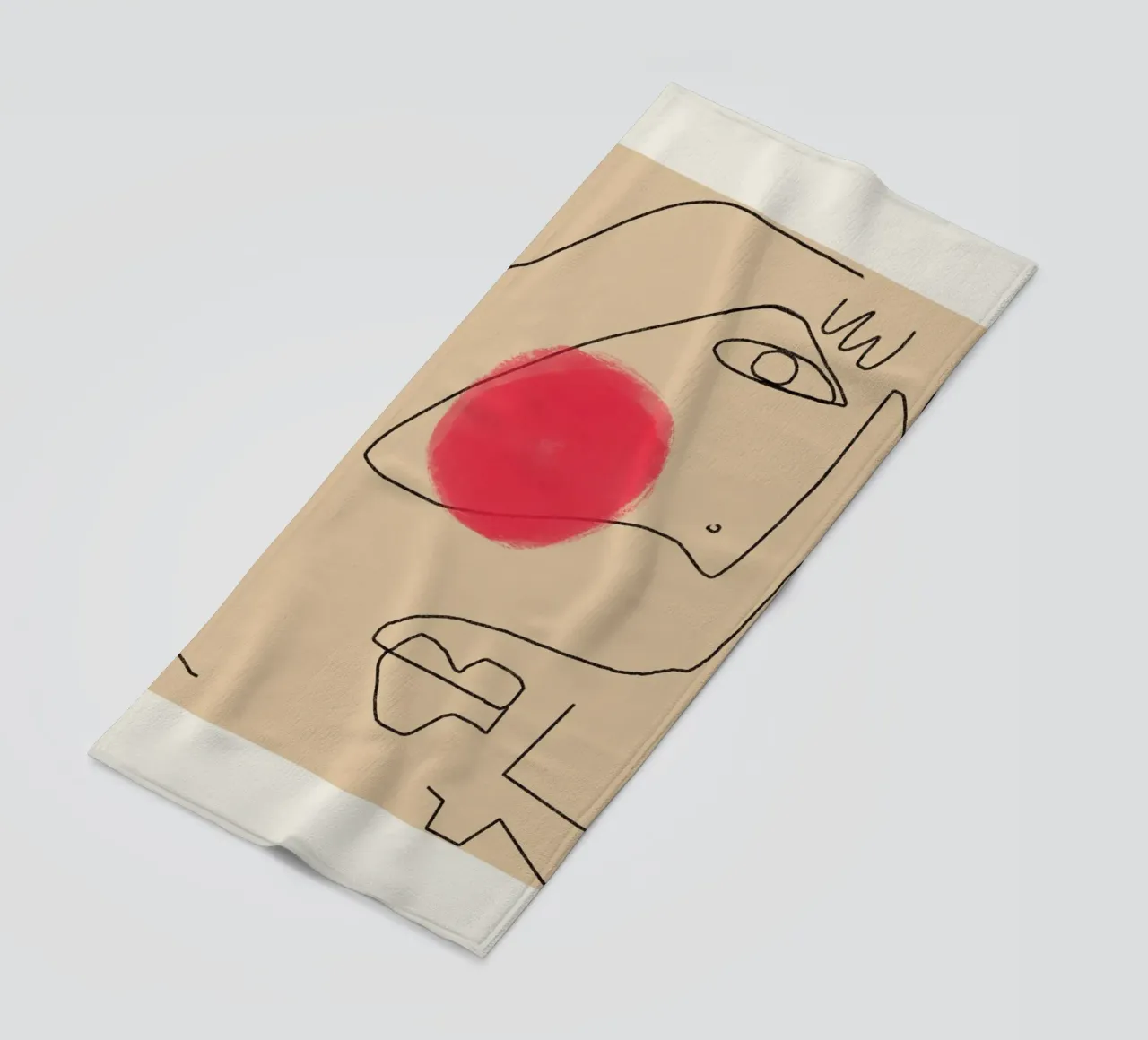 Espressione line art telo mare da Little Dean