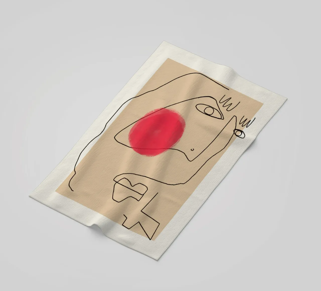 Espressione line art telo mare da Little Dean