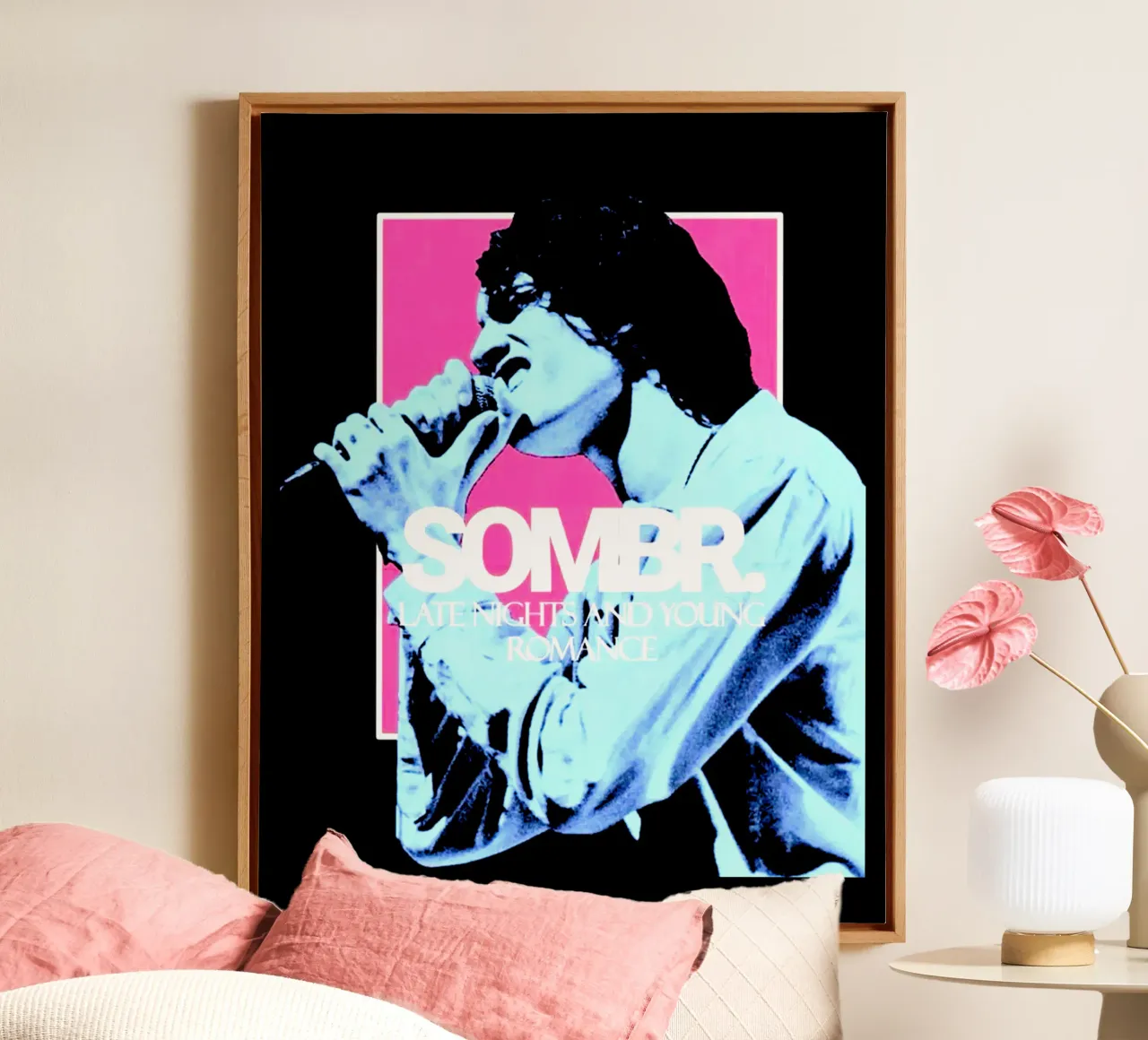 Musicista vintage stile Y2K Britpop tela con Cornice a cassetta da https://www.juniqe.com/uk/shop/Henndraws