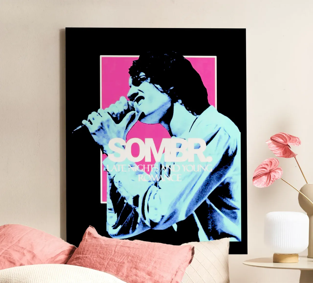 Musicista vintage stile Y2K Britpop tela con Cornice a cassetta da https://www.juniqe.com/uk/shop/Henndraws