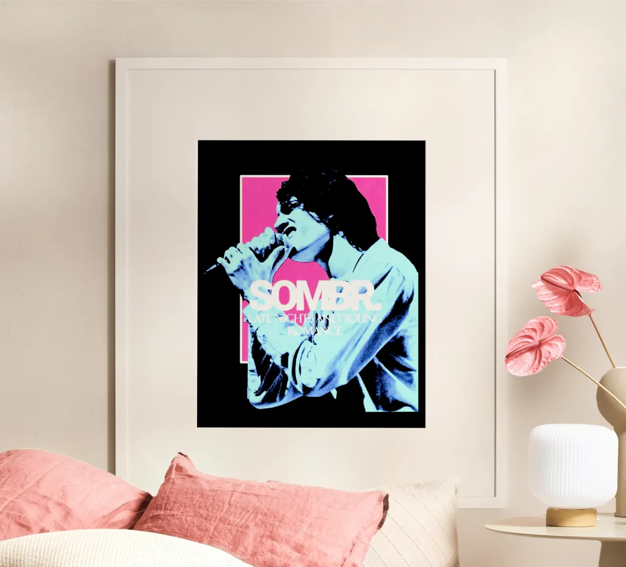 Musicista vintage stile Y2K Britpop poster con telaio in plastica da https://www.juniqe.com/uk/shop/Henndraws