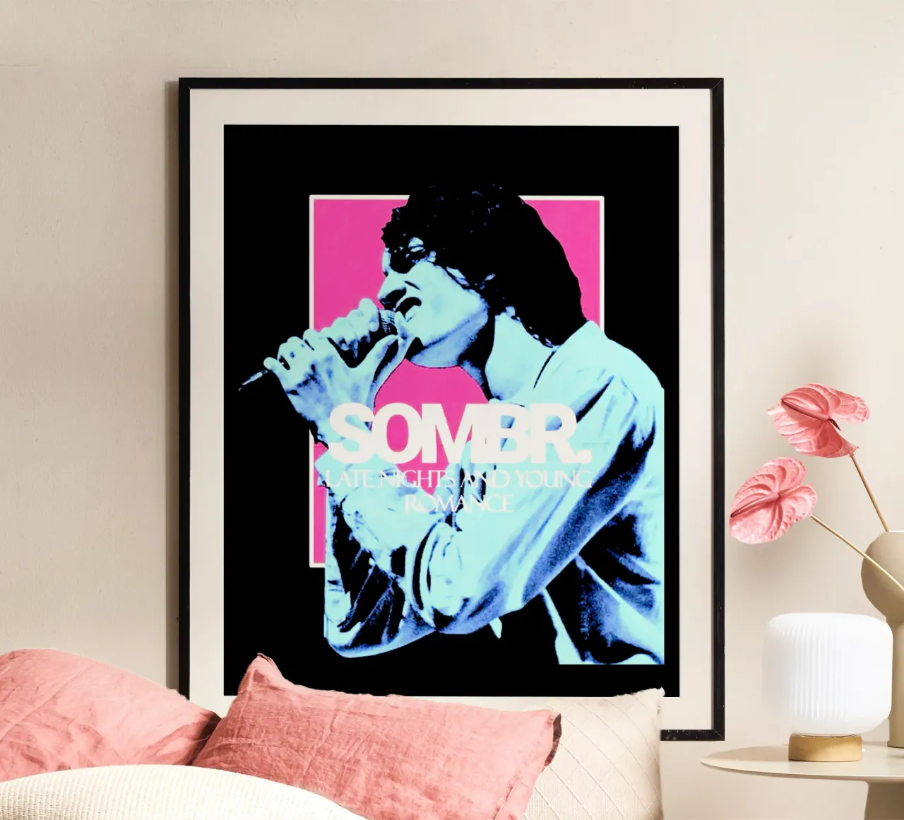 Musicista vintage stile Y2K Britpop poster con telaio in plastica da https://www.juniqe.com/uk/shop/Henndraws