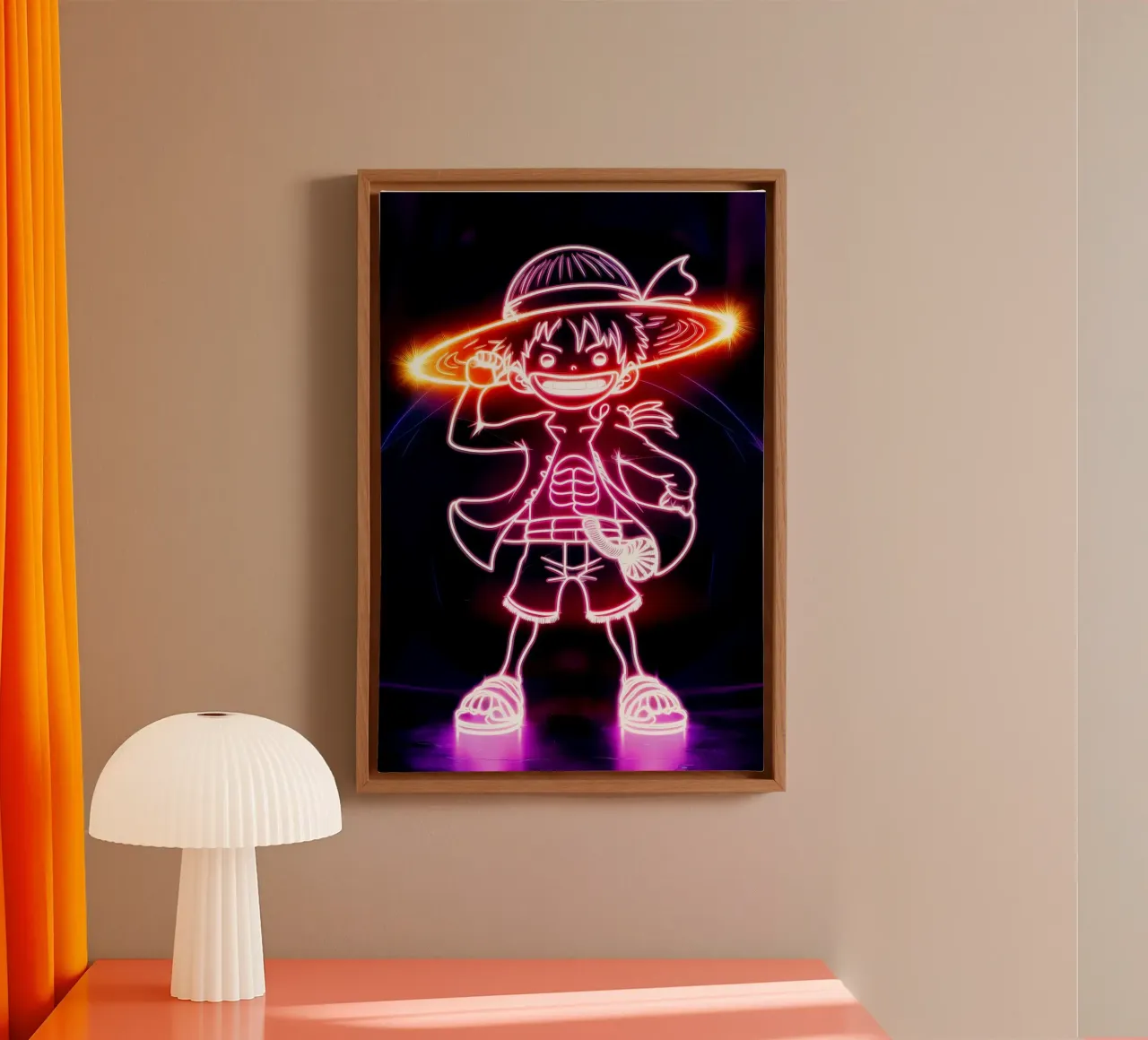 Monkey D. Luffy tela con Cornice a cassetta da Agus Creative